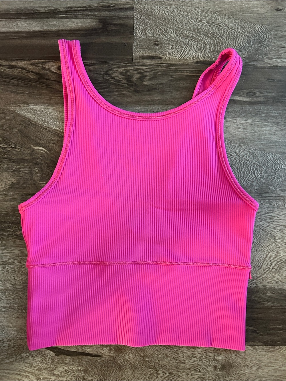 lululemon athletica Ribbed Cropped Tank Top in Bright Pink
